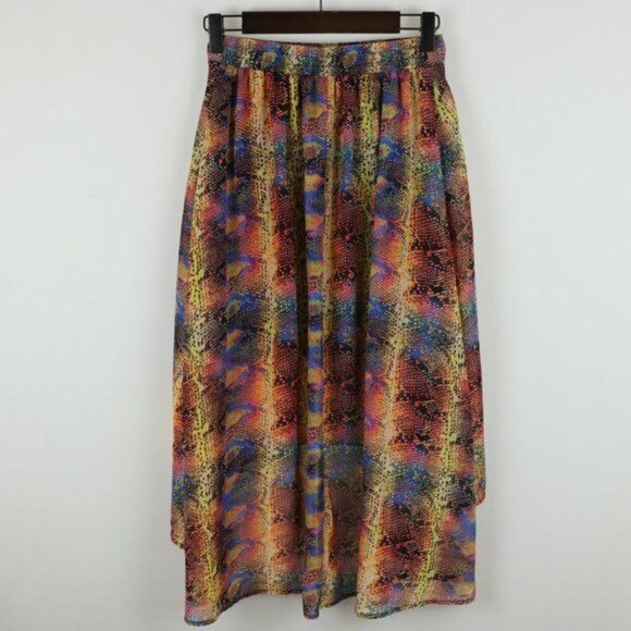 Disney D-Signed Girls Large Multicolor Snake Print High Low Pull On Skirt - Picture 3 of 8
